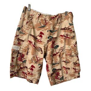 Ralph Lauren Denim & Supply Shorts Mens 30 Cargo Island Fishing Print Y2K